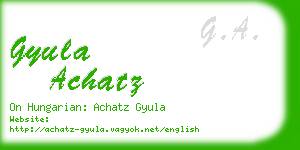 gyula achatz business card